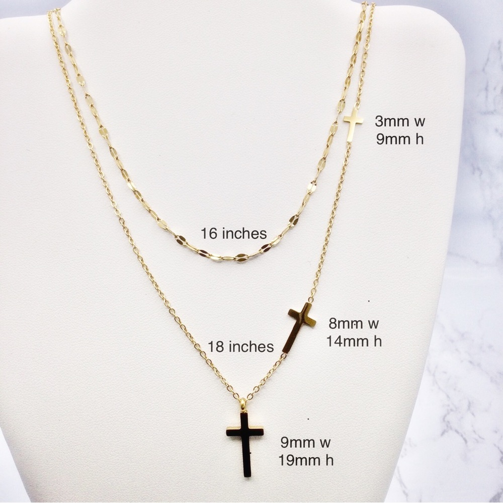 COPY - Layered 18k plated cross necklace